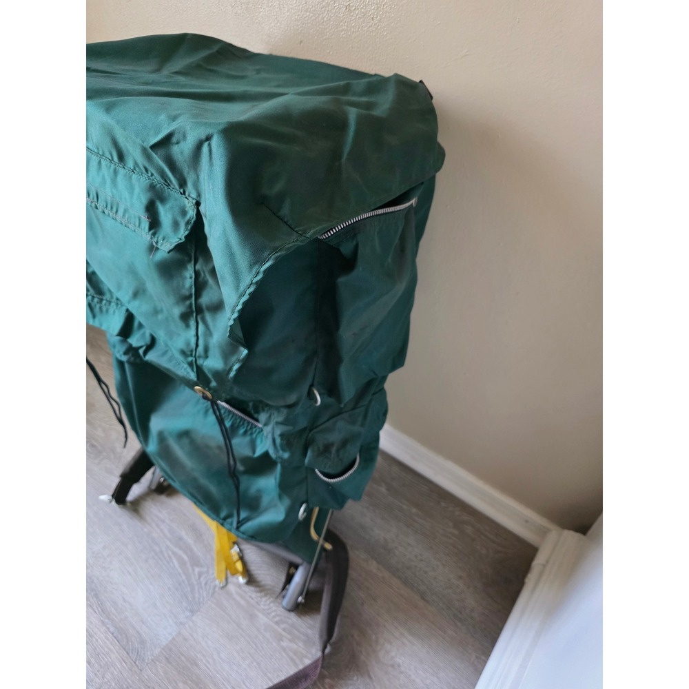 Vintage Sierra Club External Frame Hiking Backpack Green Nylon Camping Gear - Picture 3 of 5